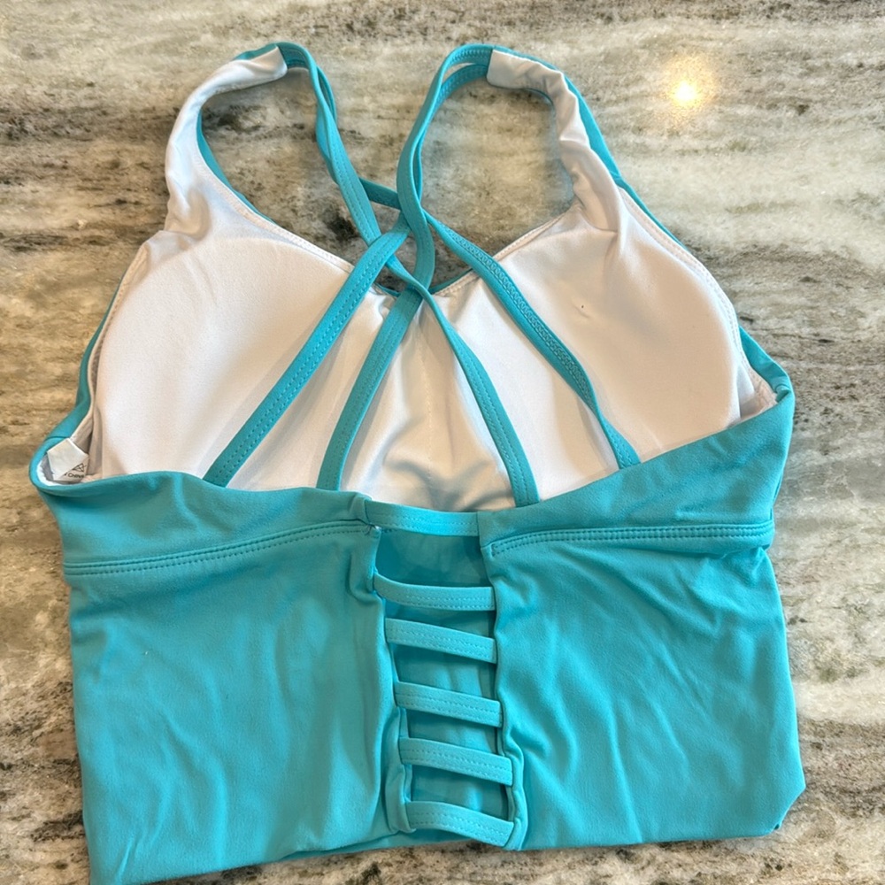 NVGTN Blue and White Sports Bra - XS